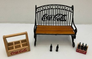 Miniature Coca-Cola Collectibles Including Metal Park banch And More