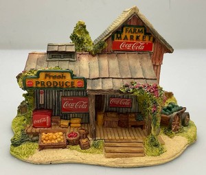 Discontinued Collectible Coca-Cola Country Series Lilliput Lane Farm Market Country Fresh Pickens Miniature