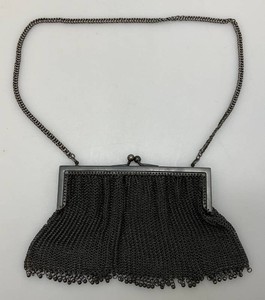 Antique Circa 1860 19th Century Victorian Berlin Ironwork Chain Mail Mesh Handbag