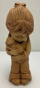 Vintage 1978 Bill Mack Cats Meow Girl & Cat Figurine 9 (Repaired Foot)