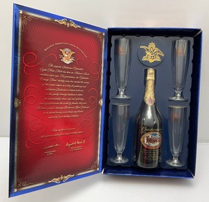 Vintage Limited Edition Budweiser Bottle & 4 11oz. Beer Glasses In Original Box (Factory Sealed)