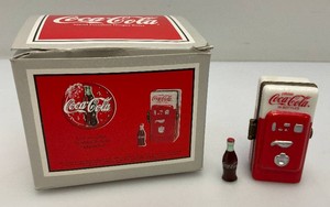 Vintage Collectible Miniature Coca-Cola Machine Trinket Box In Original Box