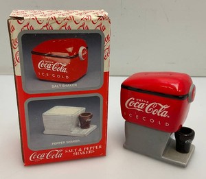 Vintage Collectible Miniature Coca-Cola Coolers Salt & Pepper Shakers In Original Box