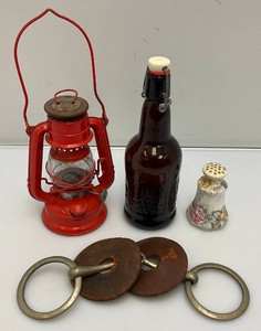 Misc. Vintage Items Including Miniature Red Oil Lamp And More