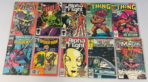 Misc. Old Collectible Marvel Comics Including Alpha Flight And More (Bagged)