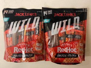 FL 2 - Jack Links Wild Franks RedHot Chicken Sticks 14-Count (Lot of 2)