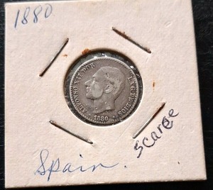 1880 Spain Silver 50 Centimos