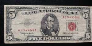 1963 Red Seal $5 Note