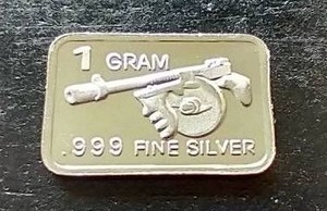 Tommy Gun 1 Gram Silver Bar