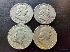 (4) Franklin Half Dollars