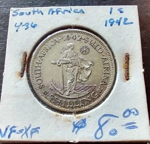 1942 South Africa Silver Shilling