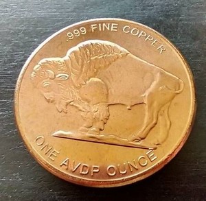 Buffalo 1 Oz Copper Round