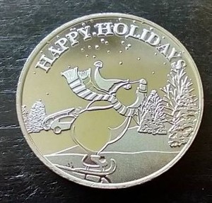 14 Oz Happy Holidays Silver Round
