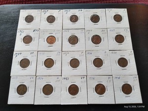(20) Wheat Pennies in Flips