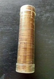 Sealed Tube of Uncirculated 1954-S Wheat Pennies
