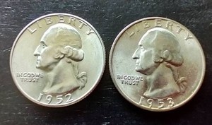 (2) Uncirculated Silver Washington Quarters