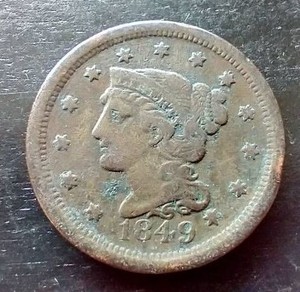 1849 Braided Hair Large Cent