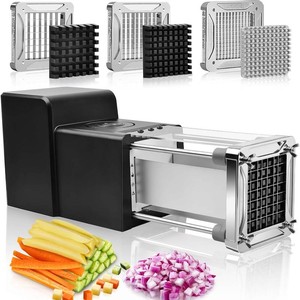 $130 Sopito Professional Electric French Fry Cutter for Potatoes, 14-38-12  Simple Operation, Uniform Fries in Seconds, 3 Interchangeable Stainless Steel Blade Set, Great for Seniors & Families