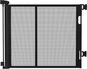 120 inches Extra Wide Baby Gate, 34 inches Tall Retractable Pet Gate for Large Openings, Hallways, Room Dividers, Mesh Safety Barrier for Indoor Outdoor Use, Black