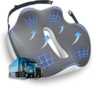 X-Large Truck Seat Cushion for Truck Drivers, Memory Foam Support  Seat Cushion for Long Driving & Sitting, Tailbone Pain Relief, Ergonomic Back Support, Non-Slip Washable Cover for Cars
