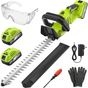 OGERY 20-Inch Brushless Cordless Hedge Trimmer with 2 3.0Ah Battery, 21V Electric Bush & Shrub Trimmer with Display, 2-Speed Control, 180  Rotatable Handle, Dual-Safety Switch for Garden Yard Care