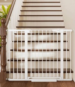 $150 Cumbor 36 Extra Tall Baby Gate for Stairs, 30-48 Dog Gate Indoor White  Moms Choice Awards Winner, Double Lock Safety for Doorways, Child Gate for Toddlers & Pets, Pressure or Hardware Mounted