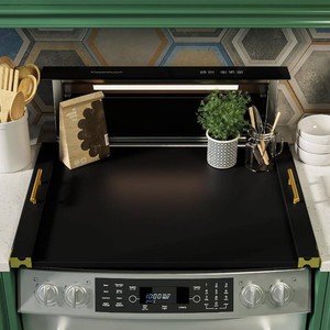 Noodle Board Stove Cover, Bamboo Wood Stove Top Cover for Gas & Electric  Extra Counter Space for Small Kitchens & RVs  Reinforced Bamboo  Sturdy Metal Carry Handles  Hides Burners & Serving Tray