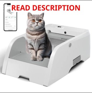 $200 S6 Self Cleaning Litter Box, Upgraded Automatic Cat Litter Box Self Cleaning that Can Use Clumping Cat Litter, Open Design with Cats Taking to It Immediately, Anti Pinch and Odorless(Dark Gray)