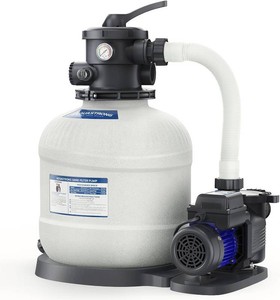 $300 AQUASTRONG 16in Sand Filter Pump for Above Ground Pool with Timer, 34 HP Pool Pumps Above Ground 3800 GPH for Pools up to 16000 GAL, Pool Filter with 6-Way Valve, Improved Circulation and Filtration