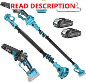 $120 SEESII 2-in-1 Electric Pole Saws for Tree Trimming  Cordless Mini Chain Saw 6-Inch with Extension Pole for Pruning, Wood Cutting, Branch Cutter for Yard Work,2 2000mAh Batteries