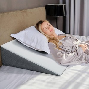 Kolbs Extra Wide Bed Wedge Pillow for Sleep Apnea, More Room - More Comfort  with Chic Jacquard Cover - Headboard Wedges for Sleeping (Extra Wide 7.5 Height)