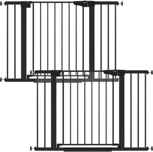 $200 Cumbor 2 Pack 30-46 Baby Gate for Stairs, Auto Close Dog Gate Indoor Black  Easy Install Pressure Mounted Pet Gate for Doorways, Dual Lock & Easy Walk Thru Gate for Dog-Moms Choice Awards Winner