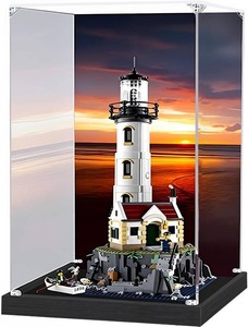 Acrylic Display Case for LEGO 21335 Motorized Lighthouse - Dustproof Acrylic Protection Box, Crystal Clear 3mm Thick, Snap-T Assembly,Model not Included.