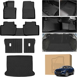 $120 Peleus Floor Mats for Mazda CX-30 CX30 2020-2025 2026,TPE All Weather Protection 2 Rows Car Floor Liners with Cargo Liner Backrest Mat for Mazda CX-30 Trunk MatBackrest MatsFloor Mats