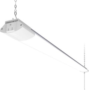 Barrina BS84 LED Shop Lights 4FT for Workshop, 84W 10000LM 5000K, 1 Pack  4FT for Garage Basement, Hanging or Flush Mount, Linkable to 3, Heat Dissipation with Pull Chain Switch, Frosted Cover, White