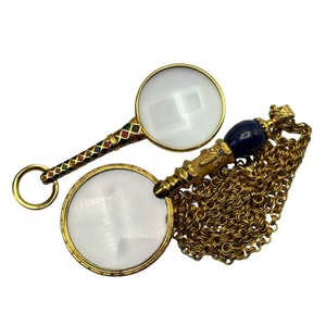 Vintage Gold-Tone Magnifying Glass Pendant Necklaces