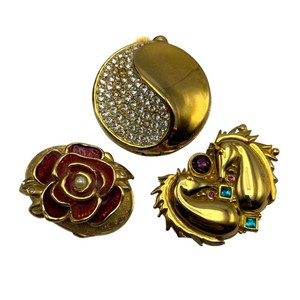Bob Mackie Gold-Tone Figural & Crystal Trinket Boxes