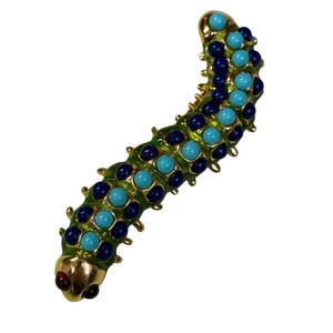 Kenneth Jay Lane Jeweled Caterpillar Brooch