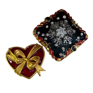Bob Mackie Jeweled Trinket Box Collection  Heart & Snowflake Gift Boxes
