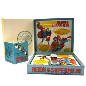 1993 Fossil Reign of the Supermen Limited Edition Collectors Watch  Complete Boxed Set