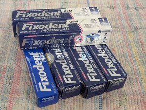 6 Tubes of Fixodent Denture Adhesive Cream