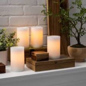Size 5 x 3 - 5 x 3 LED Flameless Black Wick Candle White - Threshold