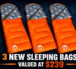 3 New Sleeping Bags Valued at $239
