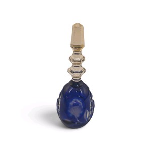 Vintage cut-to-clear cobalt blue lead crystal bell, commonly produced in West Germany during the mid-20th century and it measures 4.5 tall  2 diameter