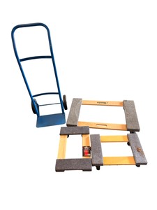 Moving Equipment Lot  Three Carpeted Furniture Dollies and Two-Wheel Hand Truck