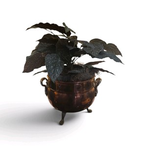 Faux Plant in Metal Pot