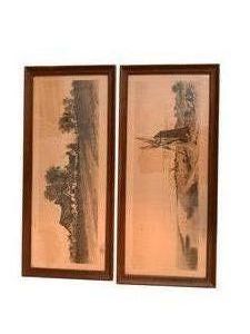Pair of Framed Panoramic Landscape Prints  Copyrighted 1895 by R. T. Bartlett