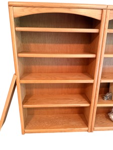 Wooden Oak-Finish Bookcase with Extra Shelf