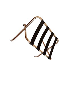 Chrome Folding Luggage Rack with Black Straps