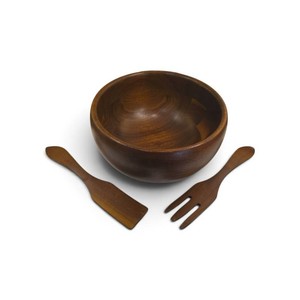 Walnut Salad Bowl & Tongs